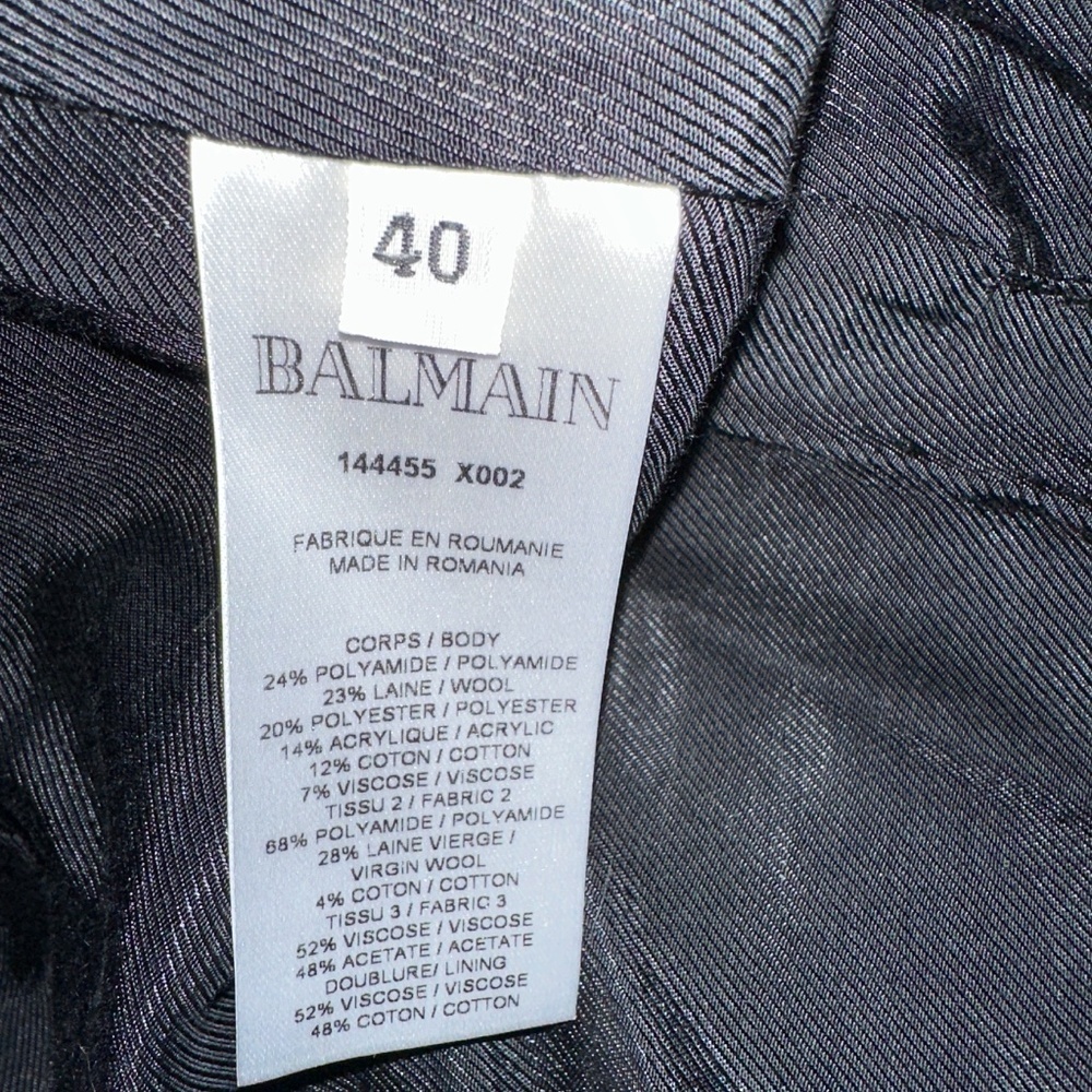 New Balmain Button Embellished Houndstooth Tweed Mini Skirt Size 40 - Picture 6 of 13